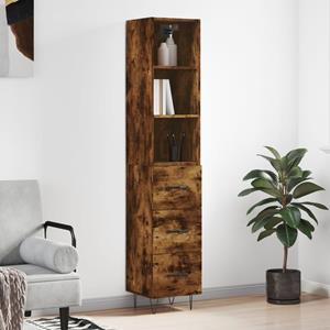 VidaXL Hoge kast 34,5x34x180 cm bewerkt hout gerookt eikenkleurig