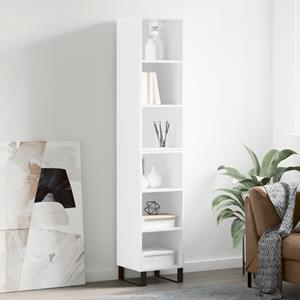VidaXL Hoge kast 34,5x32,5x180 cm bewerkt hout hoogglans wit