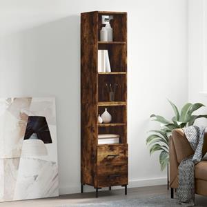 VidaXL Hoge kast 34,5x34x180 cm bewerkt hout gerookt eikenkleurig