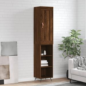 VidaXL Hoge kast 34,5x34x180 cm bewerkt hout bruineikenkleurig
