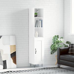VidaXL Hoge kast 34,5x34x180 cm bewerkt hout hoogglans wit