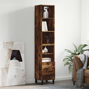 VidaXL Hoge kast 34,5x34x180 cm bewerkt hout gerookt eikenkleurig