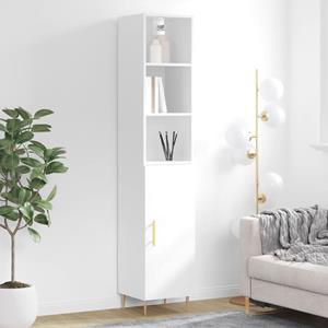VidaXL Hoge kast 34,5x34x180 cm bewerkt hout hoogglans wit