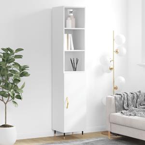 VidaXL Hoge kast 34,5x34x180 cm bewerkt hout hoogglans wit