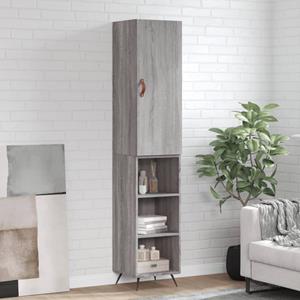 VidaXL Hoge kast 34,5x34x180 cm bewerkt hout grijs sonoma eikenkleurig