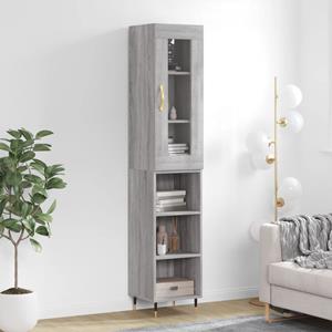 VidaXL Hoge kast 34,5x34x180 cm bewerkt hout grijs sonoma eikenkleurig