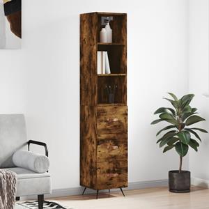 VidaXL Hoge kast 34,5x34x180 cm bewerkt hout gerookt eikenkleurig
