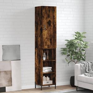 VidaXL Hoge kast 34,5x34x180 cm bewerkt hout gerookt eikenkleurig
