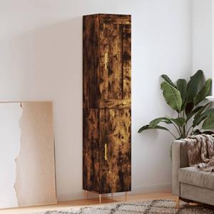 VidaXL Hoge kast 34,5x34x180 cm bewerkt hout gerookt eikenkleurig