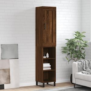 VidaXL Hoge kast 34,5x34x180 cm bewerkt hout bruineikenkleurig