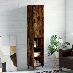 VidaXL Hoge kast 34,5x34x180 cm bewerkt hout gerookt eikenkleurig