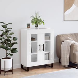 VidaXL Dressoir 69,5x34x90 cm bewerkt hout hoogglans wit