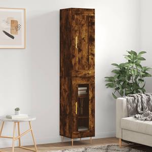 VidaXL Hoge kast 34,5x34x180 cm bewerkt hout gerookt eikenkleurig