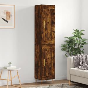 VidaXL Hoge kast 34,5x34x180 cm bewerkt hout gerookt eikenkleurig