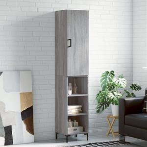 VidaXL Hoge kast 34,5x34x180 cm bewerkt hout grijs sonoma eikenkleurig