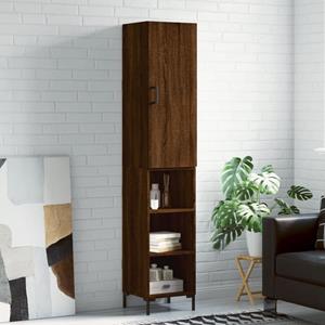 VidaXL Hoge kast 34,5x34x180 cm bewerkt hout bruineikenkleurig
