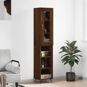 VidaXL Hoge kast 34,5x34x180 cm bewerkt hout bruineikenkleurig