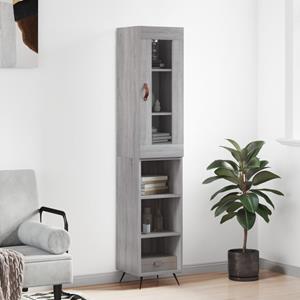 VidaXL Hoge kast 34,5x34x180 cm bewerkt hout grijs sonoma eikenkleurig