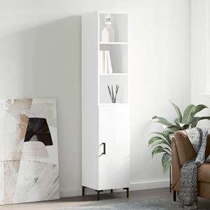 VidaXL Hoge kast 34,5x34x180 cm bewerkt hout hoogglans wit