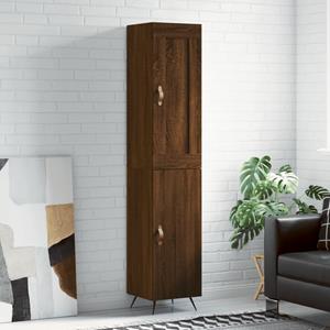 VidaXL Hoge kast 34,5x34x180 cm bewerkt hout bruineikenkleurig