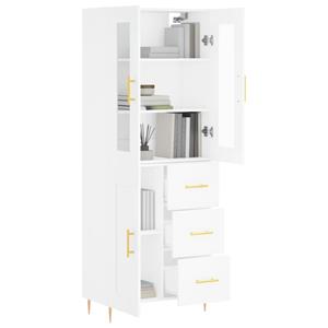 vidaXL Hoge kast 69,5x34x180 cm bewerkt hout wit