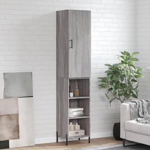 VidaXL Hoge kast 34,5x34x180 cm bewerkt hout grijs sonoma eikenkleurig