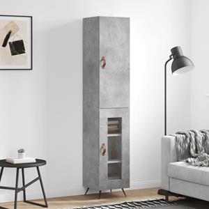 VidaXL Hoge kast 34,5x34x180 cm bewerkt hout betongrijs