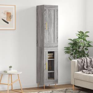 VidaXL Hoge kast 34,5x34x180 cm bewerkt hout grijs sonoma eikenkleurig