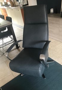 ShopX Leren relaxfauteuil idol 567 blauw, blauw leer, blauwe stoel