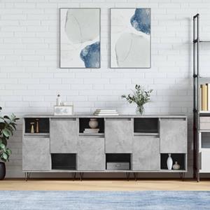 VidaXL Dressoirs 3 st bewerkt hout betongrijs