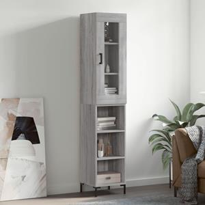 VidaXL Hoge kast 34,5x34x180 cm bewerkt hout grijs sonoma eikenkleurig