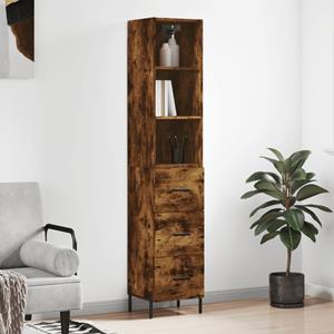 VidaXL Hoge kast 34,5x34x180 cm bewerkt hout gerookt eikenkleurig