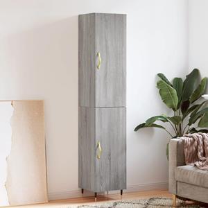 VidaXL Hoge kast 34,5x34x180 cm bewerkt hout grijs sonoma eikenkleurig