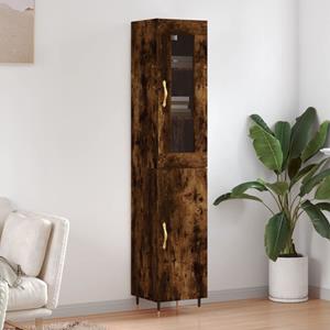 VidaXL Hoge kast 34,5x34x180 cm bewerkt hout gerookt eikenkleurig
