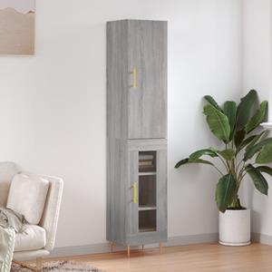 VidaXL Hoge kast 34,5x34x180 cm bewerkt hout grijs sonoma eikenkleurig