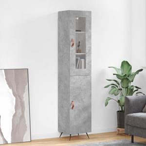 VidaXL Hoge kast 34,5x34x180 cm bewerkt hout betongrijs