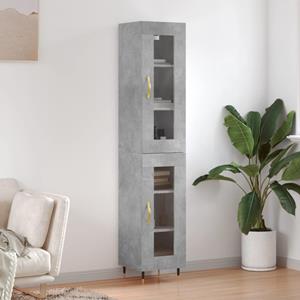 VidaXL Hoge kast 34,5x34x180 cm bewerkt hout betongrijs