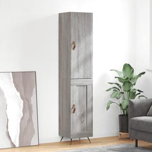 VidaXL Hoge kast 34,5x34x180 cm bewerkt hout grijs sonoma eikenkleurig