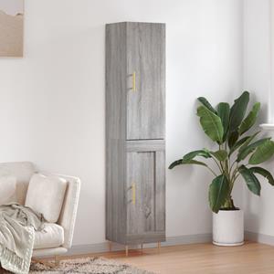 Hoge kast 34,5x34x180 cm bewerkt hout grijs sonoma eikenkleurig