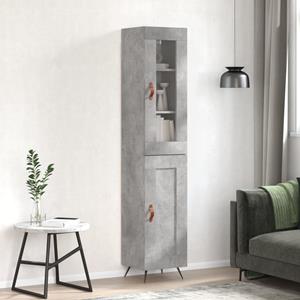 VidaXL Hoge kast 34,5x34x180 cm bewerkt hout betongrijs