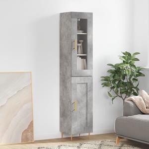 VidaXL Hoge kast 34,5x34x180 cm bewerkt hout betongrijs