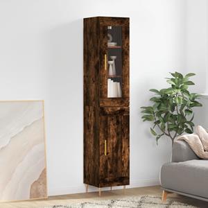VidaXL Hoge kast 34,5x34x180 cm bewerkt hout gerookt eikenkleurig