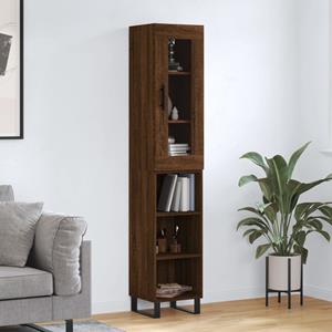 VidaXL Hoge kast 34,5x34x180 cm bewerkt hout bruineikenkleurig