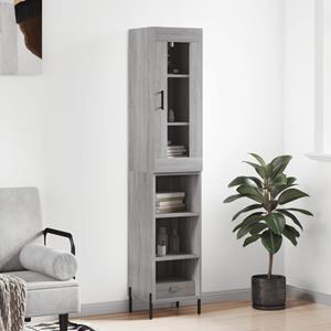 VidaXL Hoge kast 34,5x34x180 cm bewerkt hout grijs sonoma eikenkleurig