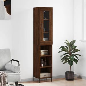 VidaXL Hoge kast 34,5x34x180 cm bewerkt hout bruineikenkleurig