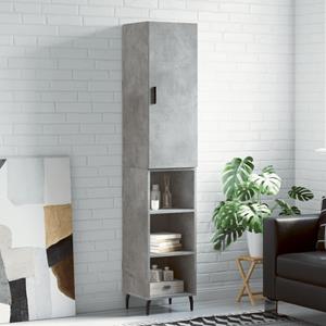 Hoge kast 34,5x34x180 cm bewerkt hout betongrijs