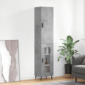 VidaXL Hoge kast 34,5x34x180 cm bewerkt hout betongrijs