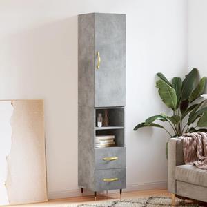 VidaXL Hoge kast 34,5x34x180 cm bewerkt hout betongrijs