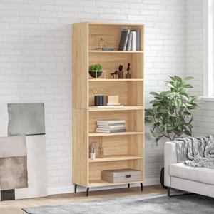 VidaXL Hoge kast 69,5x32,5x180 cm bewerkt hout sonoma eikenkleurig