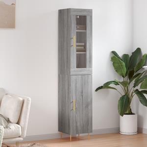 VidaXL Hoge kast 34,5x34x180 cm bewerkt hout grijs sonoma eikenkleurig
